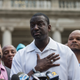 Yusef Salaam (center), along with Raymond Santana (left) and Kevin Richardson (right), three of the five men wrongfully convicted of raping a woman in Central Park in 1989, speak at a press conference on City Halls’ steps after it was announced that the men, known as the ‘Central Park Five,’ had settled with New York City for approximately $40 million dollars on June 27, 2014.